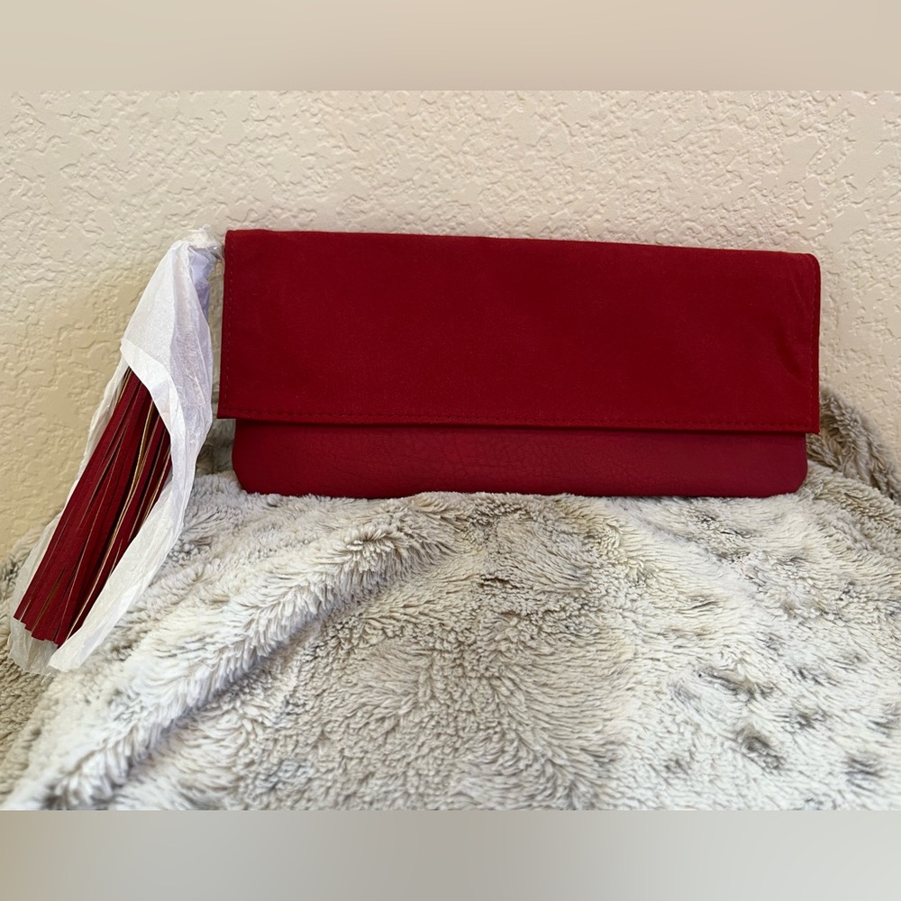 NWT Deux Lux Vegan Clutch Bag with Tassel